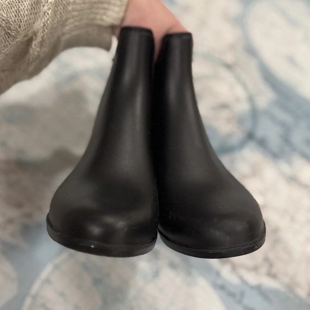 Sam Edelman Tinsley Womens Black Matte Chelsea Rain Boots Size‎ 9M Waterproof
